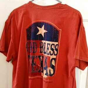 Real Dirt God Bless Texas Short Sleeve Cotton T Shirt Tee Size Men's XL NWT G54